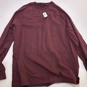 Banana Republic Men's Long Sleeve Brown/Red Shirt